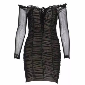 Black mesh dress tight and short M